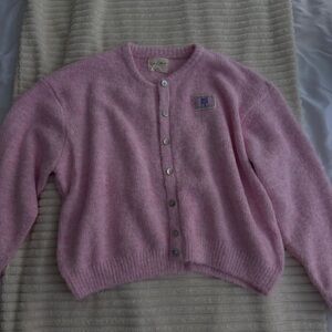 Pink Button-Up Women Sweater